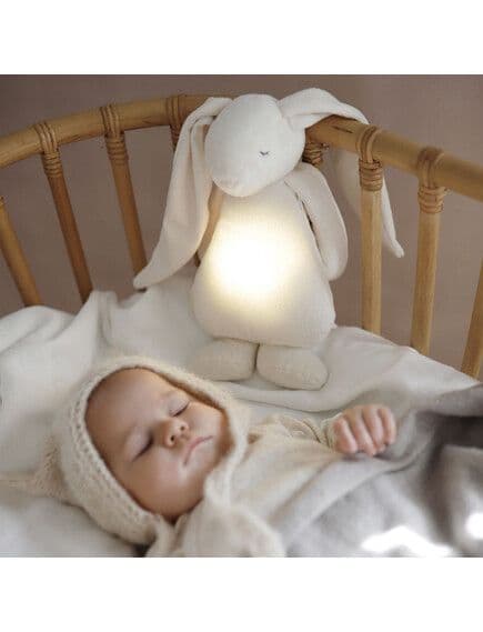 MOONIE Μουσικό Επαναφορτιζόμενο Παιχνίδι Ύπνου Με Λευκούς Ήχους Λαγουδάκι Cream Bunny