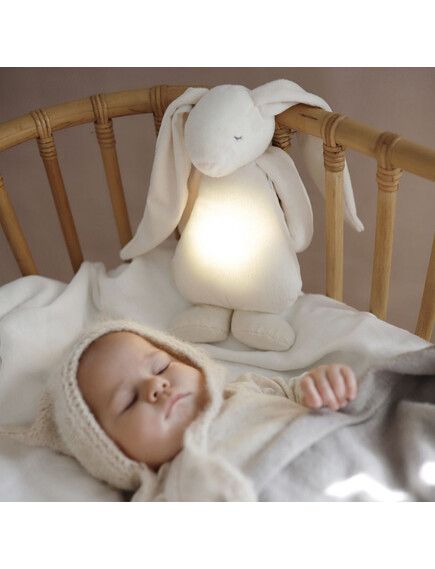 MOONIE Μουσικό Επαναφορτιζόμενο Παιχνίδι Ύπνου Με Λευκούς Ήχους Λαγουδάκι Cream Bunny