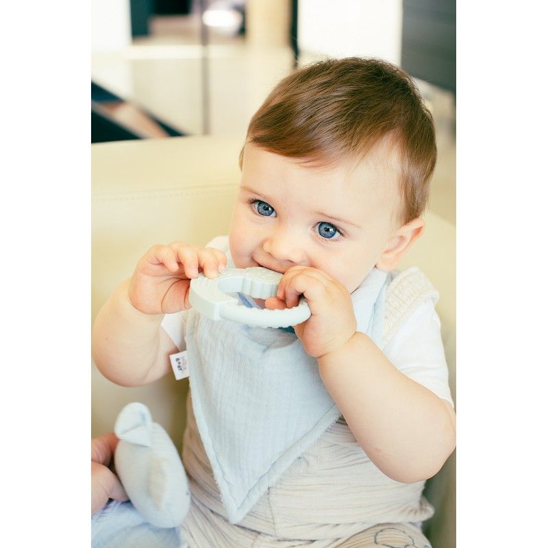 INTERBABY Μασητικό Σιλικόνης Lion Grey Blue (0+ μηνών)