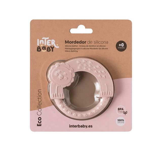 INTERBABY Μασητικό Σιλικόνης Lion Dark Pink (0+ μηνών)