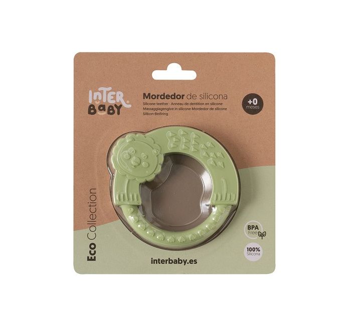 INTERBABY Μασητικό Σιλικόνης Lion Olive Green (0+ μηνών)