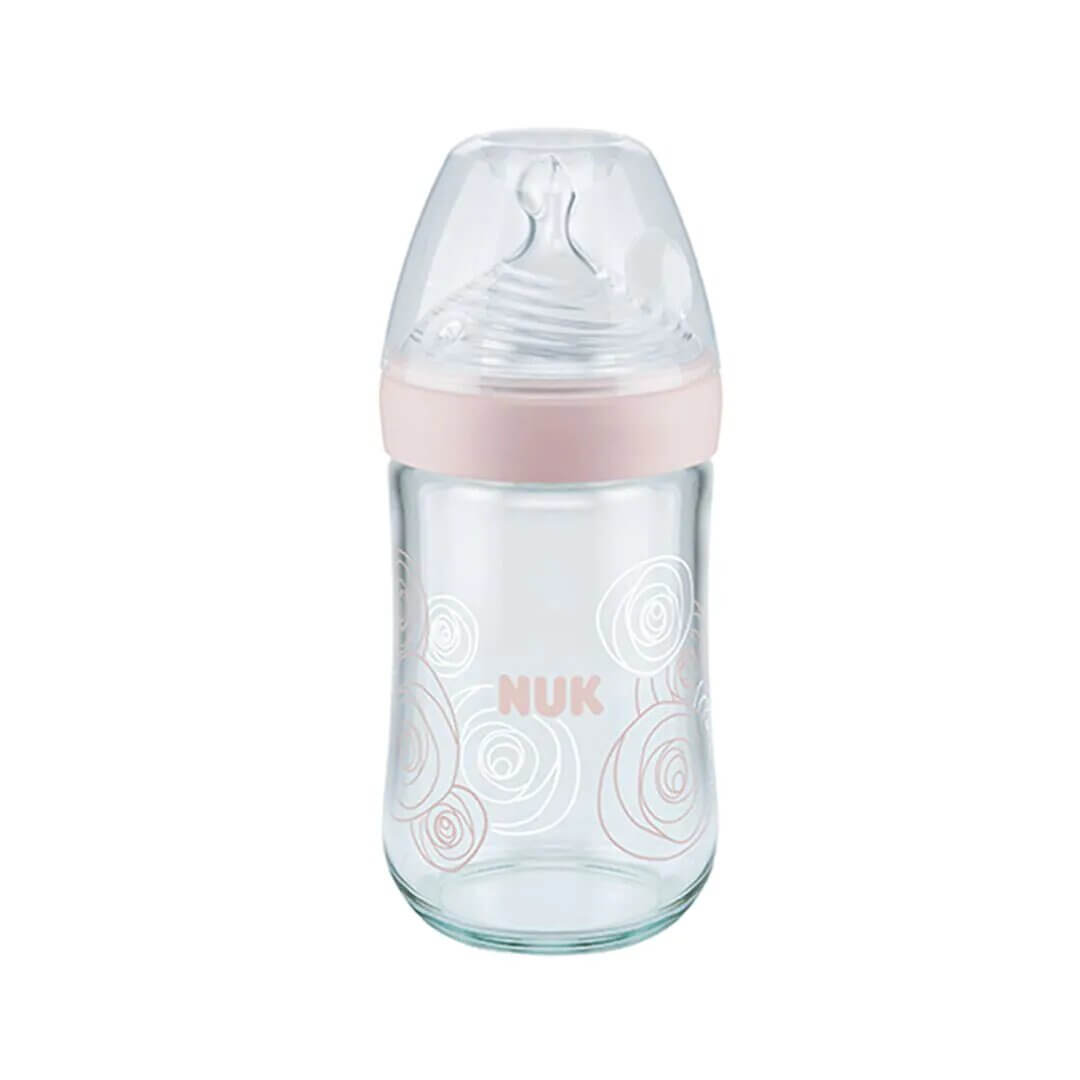 NUK Γυάλινο Μπιμπερό Nature Sense 240ml (0-6 μηνών)