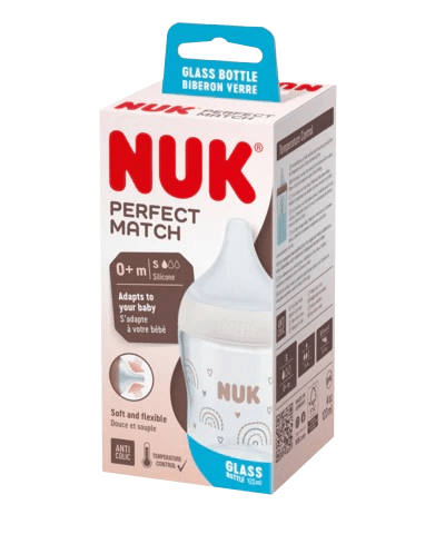 NUK Γυάλινο Μπιμπερό Perfect Match Anti-Colic 120ml (0+ μηνών)