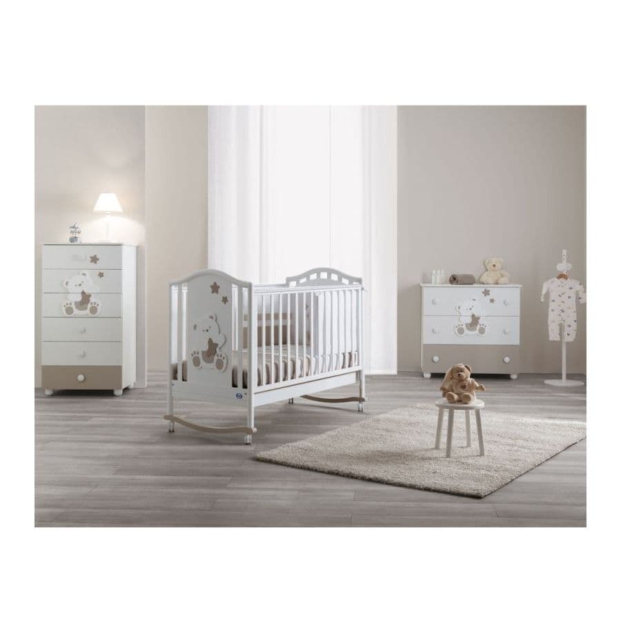 PALI Βρεφικό Κρεβάτι Με Συρτάρι Orsone Bianco Tortora