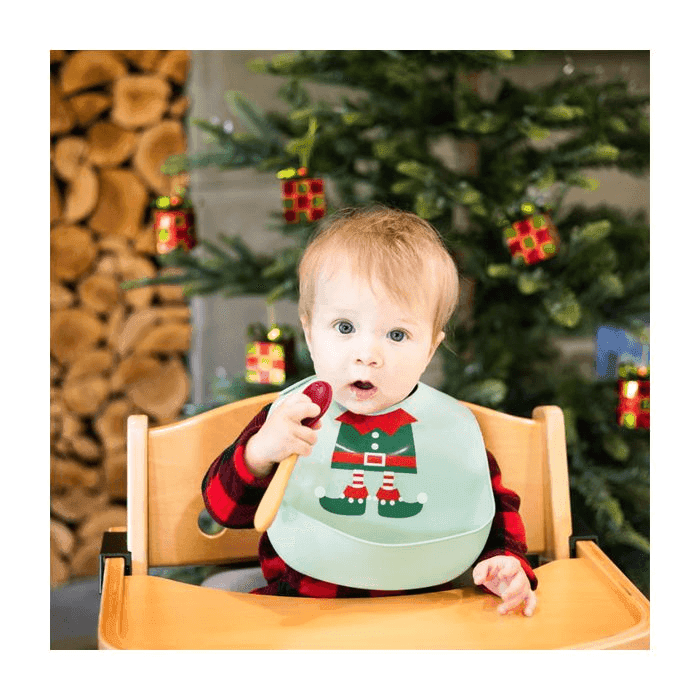 PEARHEAD Βρεφικές Χριστουγεννιάτικες Σαλιάρες Σιλικόνης Με Τσέπη Elf (6+ μηνών)