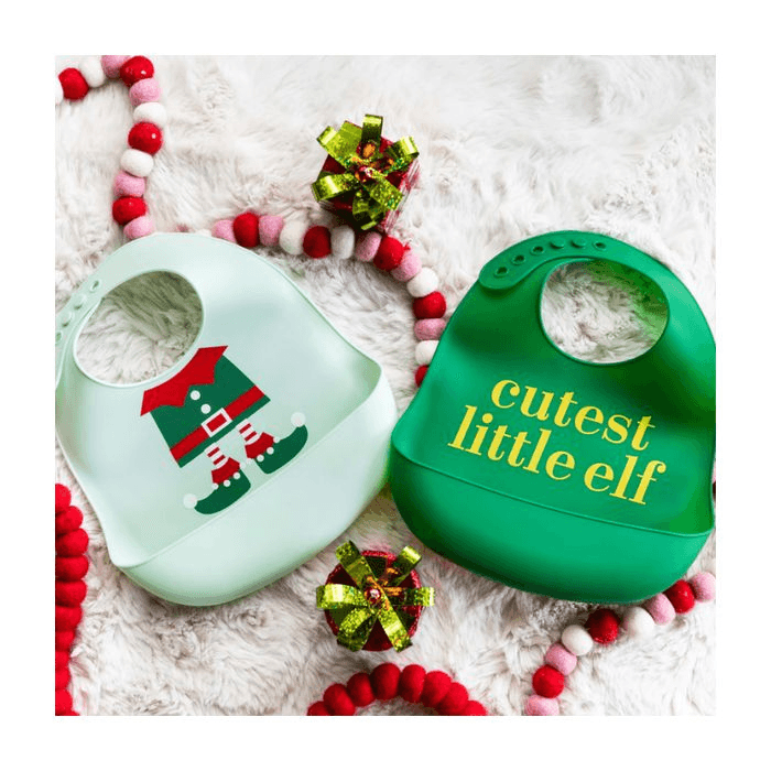 PEARHEAD Βρεφικές Χριστουγεννιάτικες Σαλιάρες Σιλικόνης Με Τσέπη Elf (6+ μηνών)