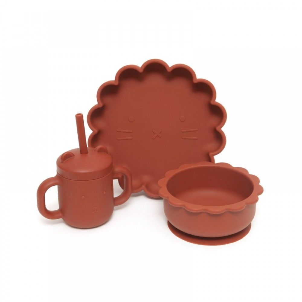 PETIT MONKEY Ποτήρι Σιλικόνης Με Καλαμάκι Baked Clay 175ml (6+ μηνών)