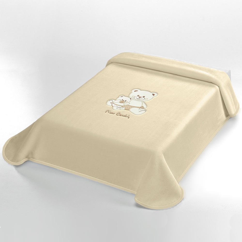 PIERRE CARDIN Βελουτέ Κουβέρτα Αγκαλιάς Beige (80×110cm)