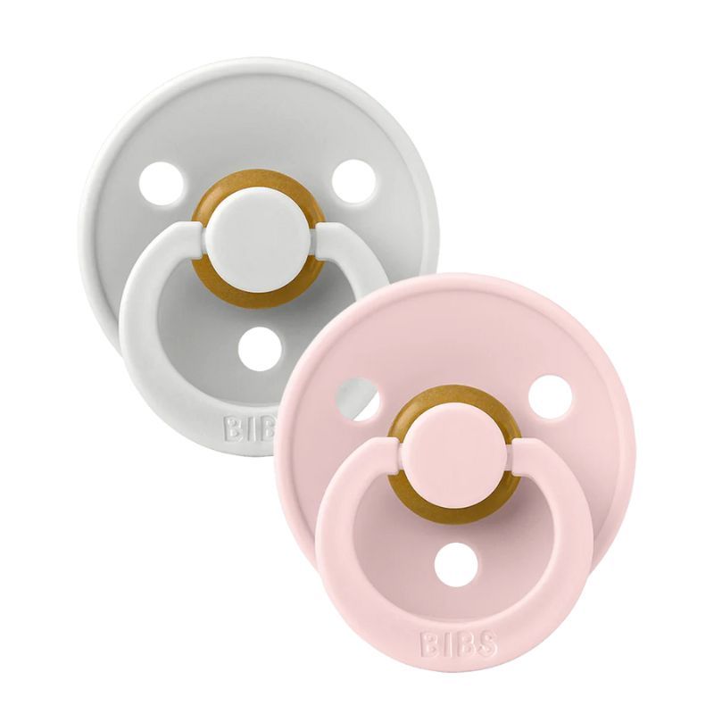 BIBS Σετ Στρογγυλές Πιπίλες Latex Colour Haze/Blossom (0-6 μηνών)
