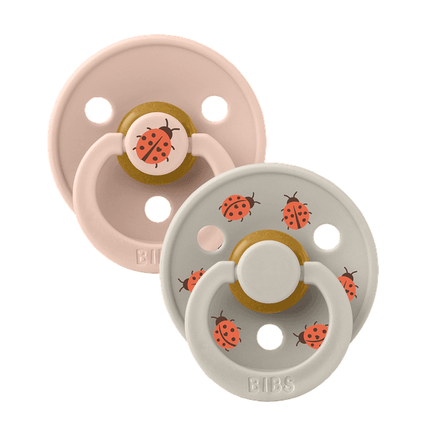 BIBS Σετ Στρογγυλές Πιπίλες Latex Studio Colour Ladybug Blush Mix (18+ μηνών)
