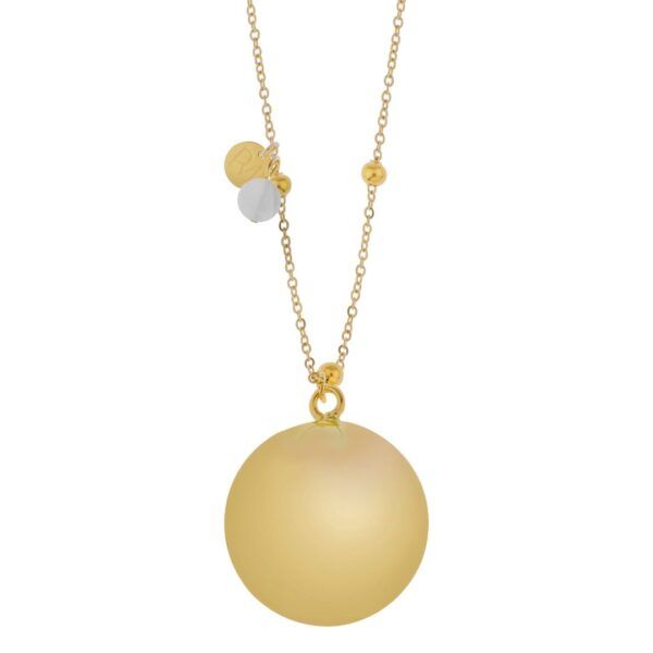 PROUD MAMA Μενταγιόν Εγκυμοσύνης Bola Olivia Gold Chain Γκρι Aχάτης