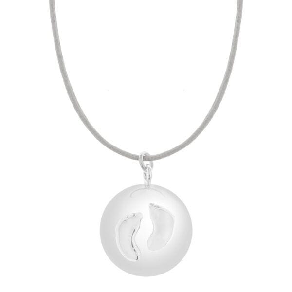 PROUD MAMA Μενταγιόν Εγκυμοσύνης Bola Sofie Silver Grey Πατουσάκια