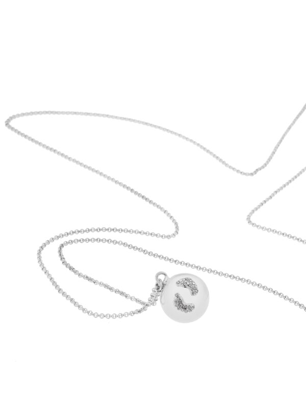 PROUD MAMA Μενταγιόν Εγκυμοσύνης Bola Babybell Glowing Πατουσάκια Silver