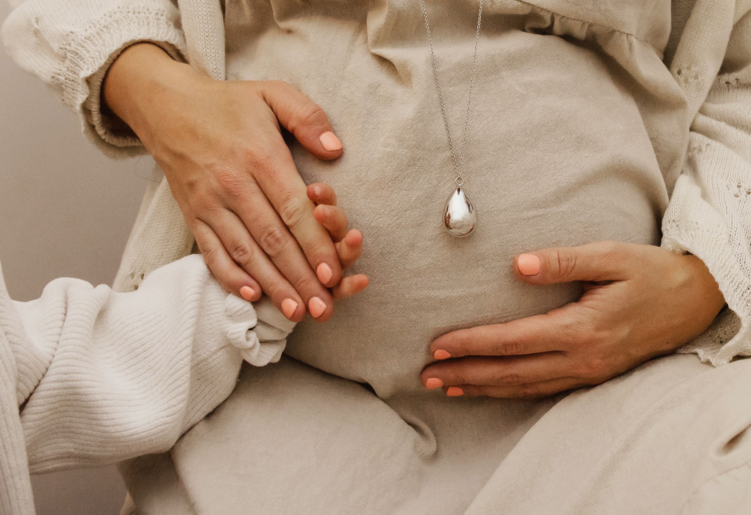 PROUD MAMA Μενταγιόν Εγκυμοσύνης Fine Silver/Stilla BB Ροζ Χρυσό