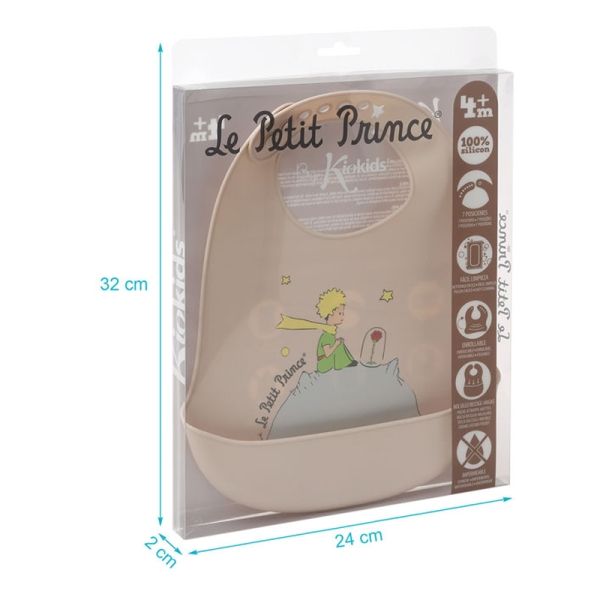 KIOKIDS Βρεφική Σαλιάρα Σιλικόνης Με Τσέπη Little Prince (4+ μηνών)