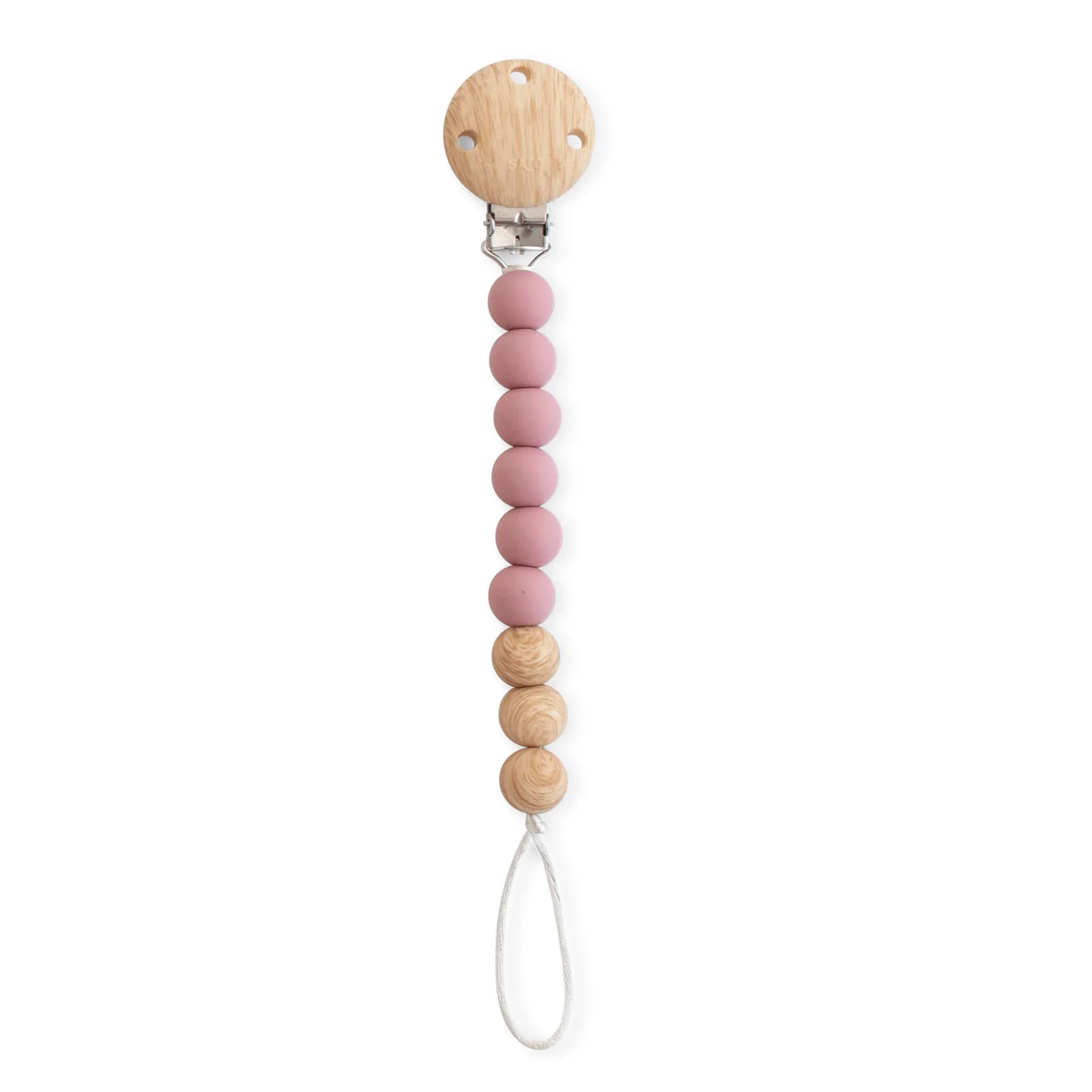 SARO Κλιπ Πιπίλας Σιλικόνης Με Χάντρες Woody Old Pink