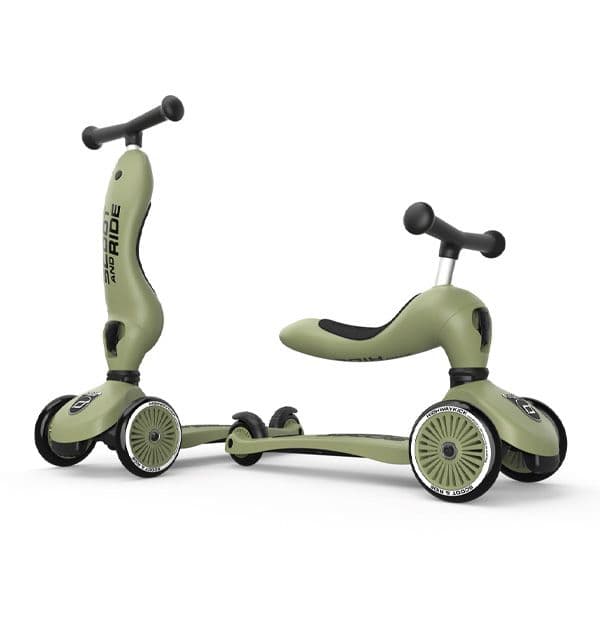 SCOOT & RIDE Παιδικό Πατίνι HighWayKick 1 Olive (12+ μηνών)