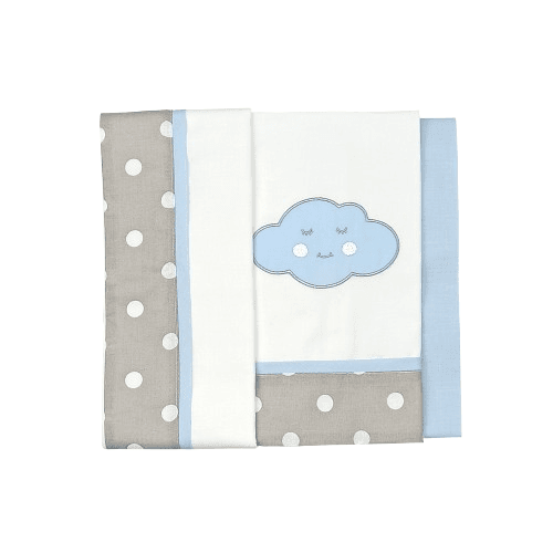 BABY STAR Σετ Σεντόνια Λίκνου Σύννεφο Σιέλ (3 Τεμάχια)