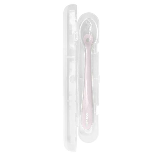 KIKKA BOO Βρεφικό Κουταλάκι Σιλικόνης Με Θήκη Pink (4+ μηνών)
