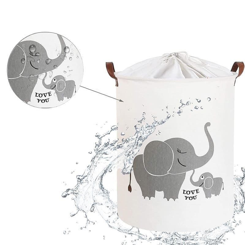 SIPO Στρογγυλό Καλάθι Αποθήκευσης Παιχνιδιών Ελεφαντάκι (43L)
