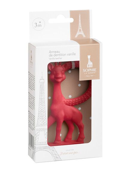 SOPHIE THE GIRAFFE Μασητικό Oδοντοφυΐας Σόφη Καμηλοπάρδαλη Με Γεύση Βανίλια Red (3+ μηνών)
