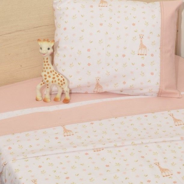 SOPHIE LA GIRAFFE Πάπλωμα & Παπλωματοθήκη Κούνιας Ροζ