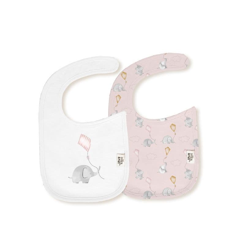 INTERBABY Σετ Βρεφικές Υφασμάτινες Αδιάβροχες Σαλιάρες Bamboo Elephant Rosa (0+ μηνών)