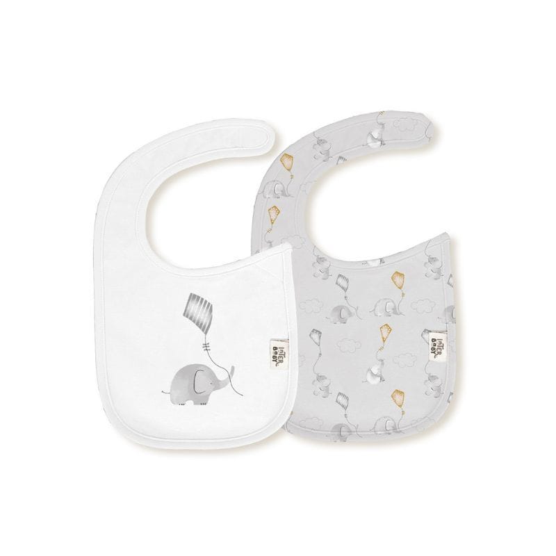 INTERBABY Σετ Βρεφικές Υφασμάτινες Αδιάβροχες Σαλιάρες Bamboo Elephant Grey (0+ μηνών)