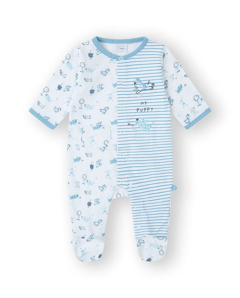 YATSI BABY Βρεφικό Καλοκαιρινό Μακρυμάνικο Φορμάκι Puppies