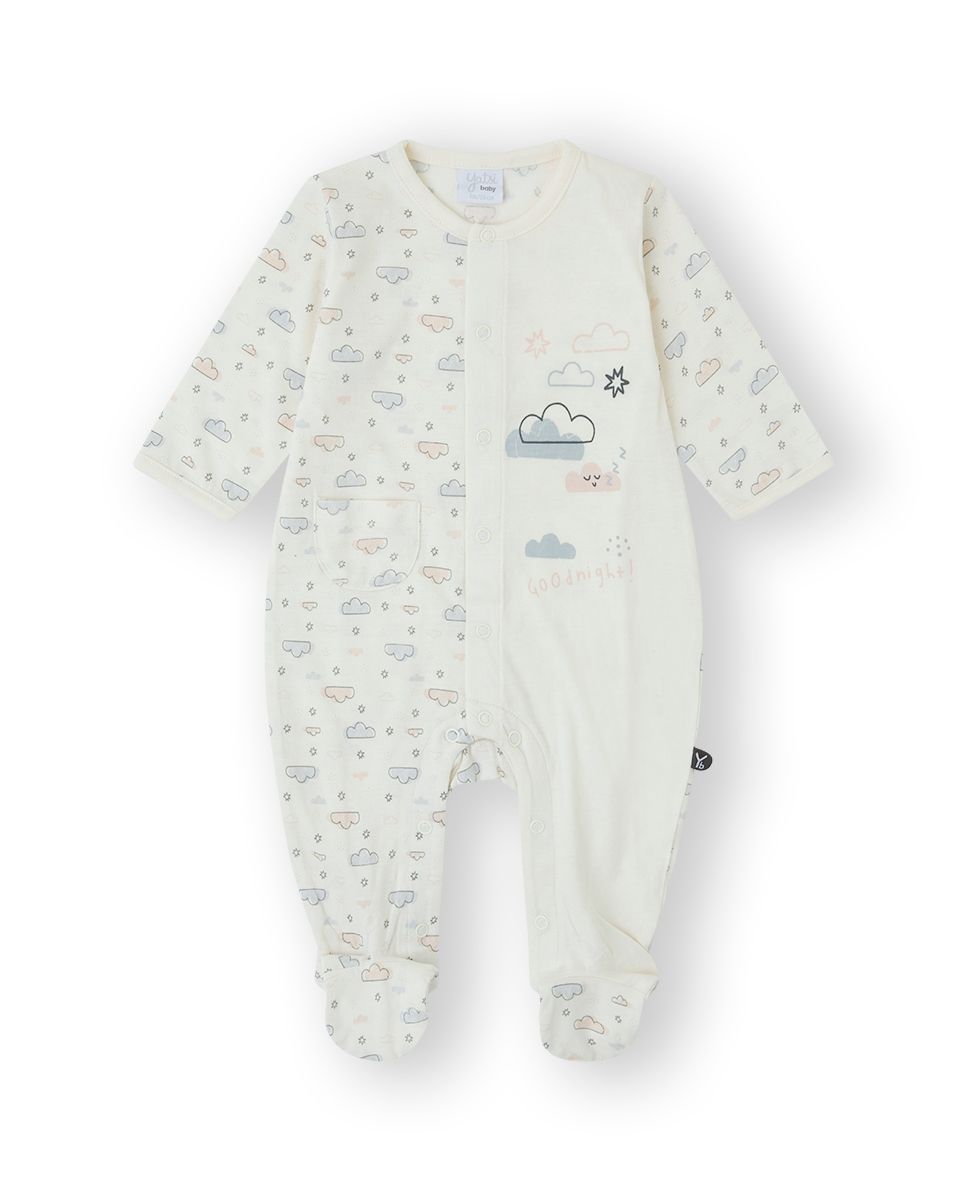 YATSI BABY Βρεφικό Καλοκαιρινό Μακρυμάνικο Φορμάκι Clouds