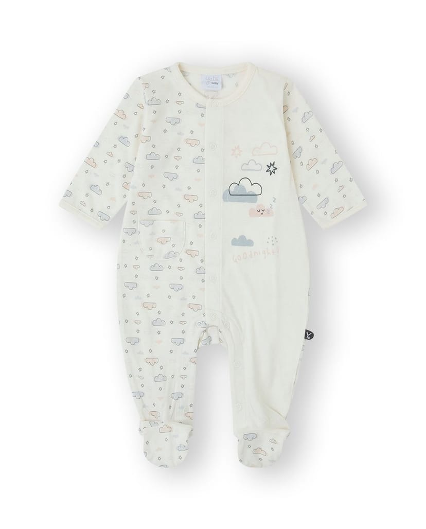YATSI BABY Βρεφικό Καλοκαιρινό Μακρυμάνικο Φορμάκι Clouds