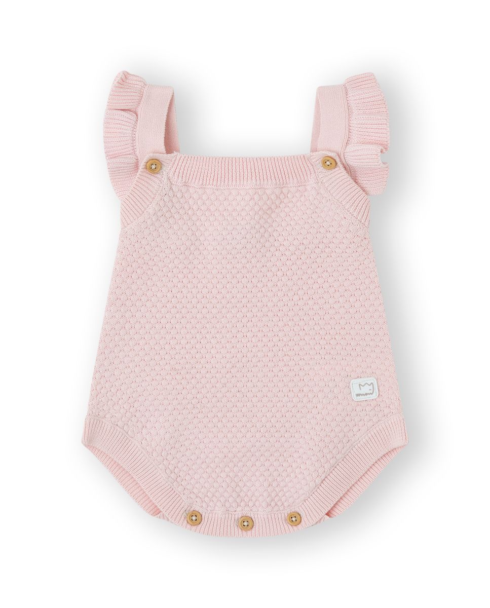 YATSI BABY Βρεφικό Καλοκαιρινό Αμάνικο Πλεκτό Φορμάκι Pink