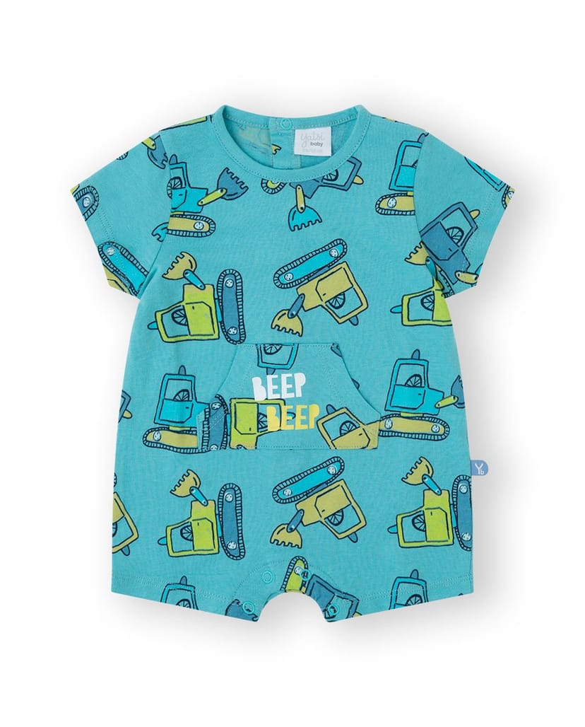 YATSI BABY Βρεφικό Καλοκαιρινό Κοντομάνικο Φορμάκι Beep Beep