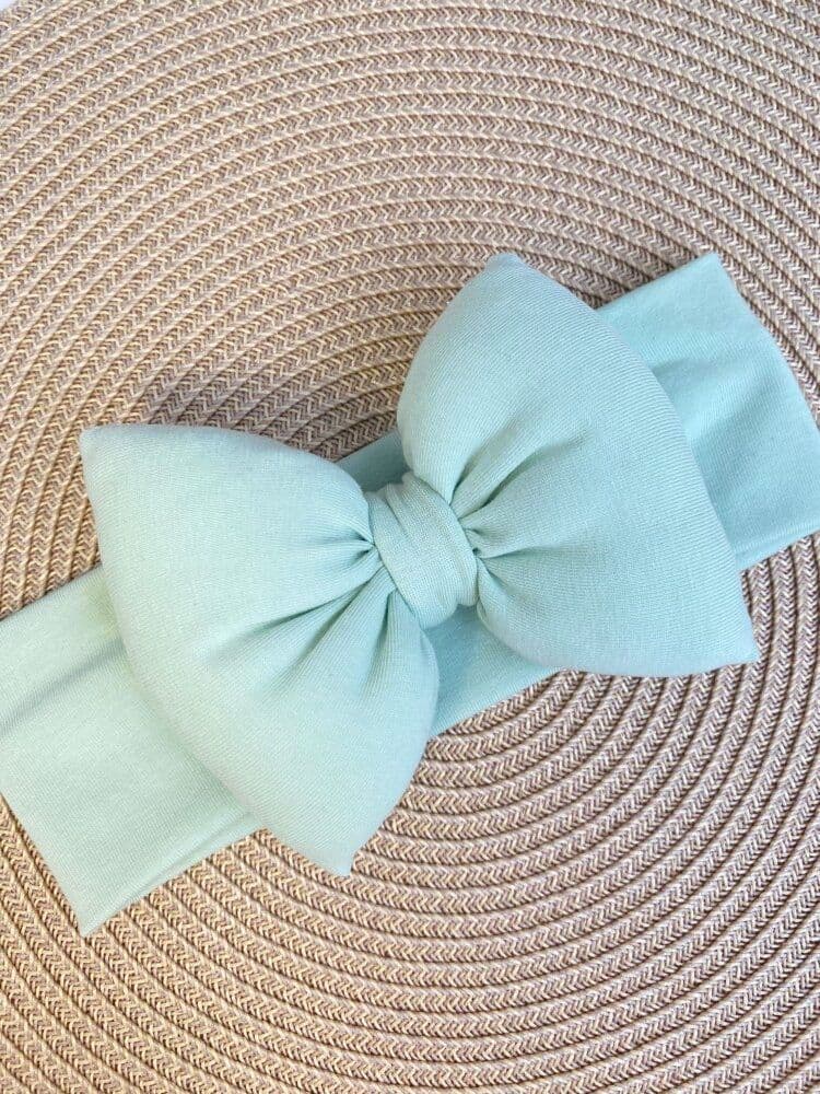 STAMATIS BEBE Βρεφική Κορδέλα Για Μωρά Με Μεγάλο Φιόγκο Μέντα