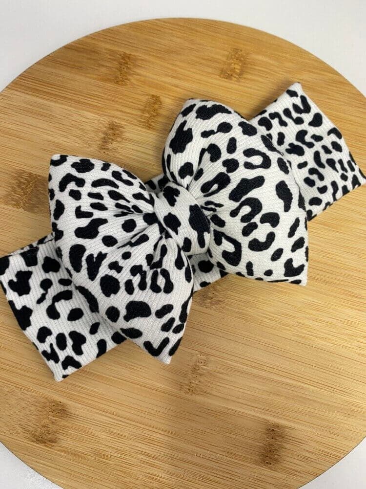 STAMATIS BEBE Βρεφική Κορδέλα Για Μωρά Με Μεγάλο Φιόγκο Black Animal Print