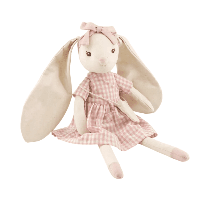 GAMBERITTOS Βρεφική Πάνινη Κούκλα Αγκαλιάς Λαγουδάκι Ροζ