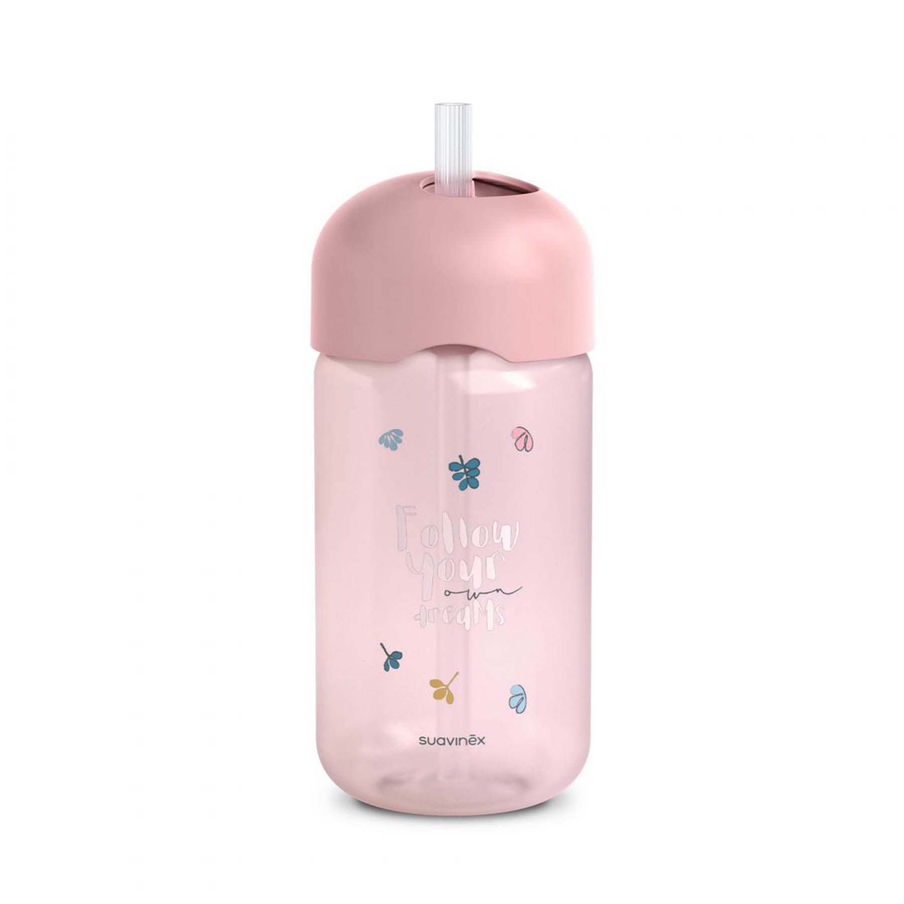 SUAVINEX Παιδικό Παγούρι Με Καλαμάκι Σιλικόνης Pink Bear 340ml (18+ μηνών)