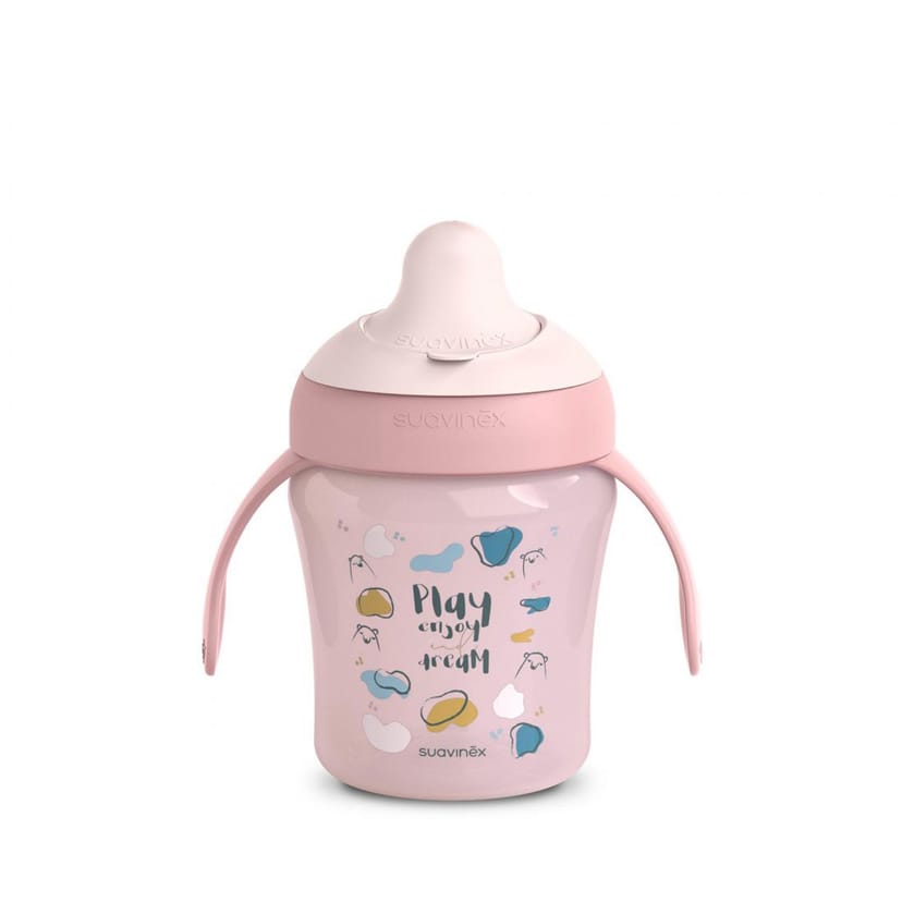 SUAVINEX Εκπαιδευτικό Ποτηράκι Με Σκληρό Στόμιο Bear Pink 200ml (6+ μηνών)