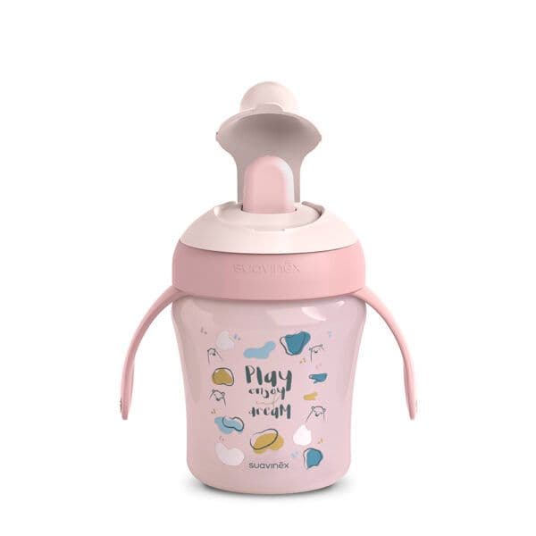SUAVINEX Εκπαιδευτικό Ποτηράκι Με Σκληρό Στόμιο Bear Pink 200ml (6+ μηνών)