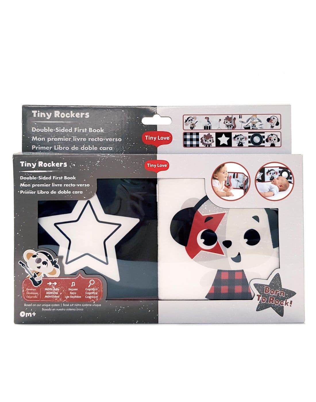TINY LOVE Ασπρόμαυρο Βιβλίο Δραστηριοτήτων Για Μωρά Διπλής Όψης Rock n Roll (0+ μηνών)