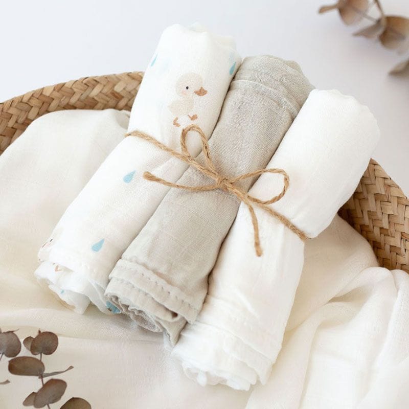 KIOKIDS Σετ Πάνες Αγκαλιάς Μουσελίνα Bamboo Grey Goose