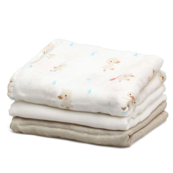 KIOKIDS Σετ Πάνες Αγκαλιάς Μουσελίνα Bamboo Grey Goose