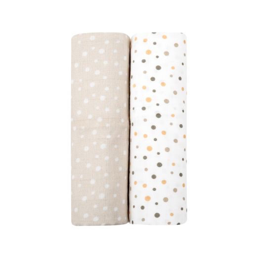 KIKKA BOO Σετ Πάνες Αγκαλιάς Μουσελίνα Dots Beige