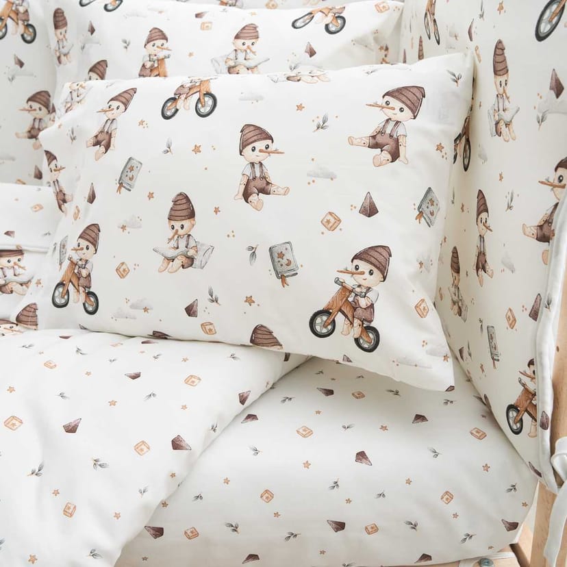 VESTA HOME Σετ Σεντόνια Κούνιας Pinocchio (3 Τεμάχια)