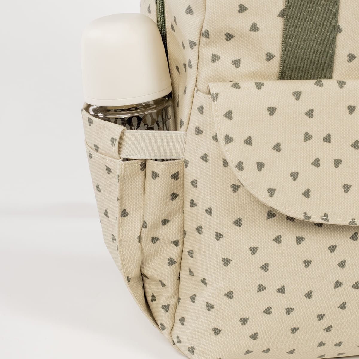 WALKING MUM Τσάντα Αλλαξιέρα Πλάτης Μαμάς Backpack Poppy Olive Hearts