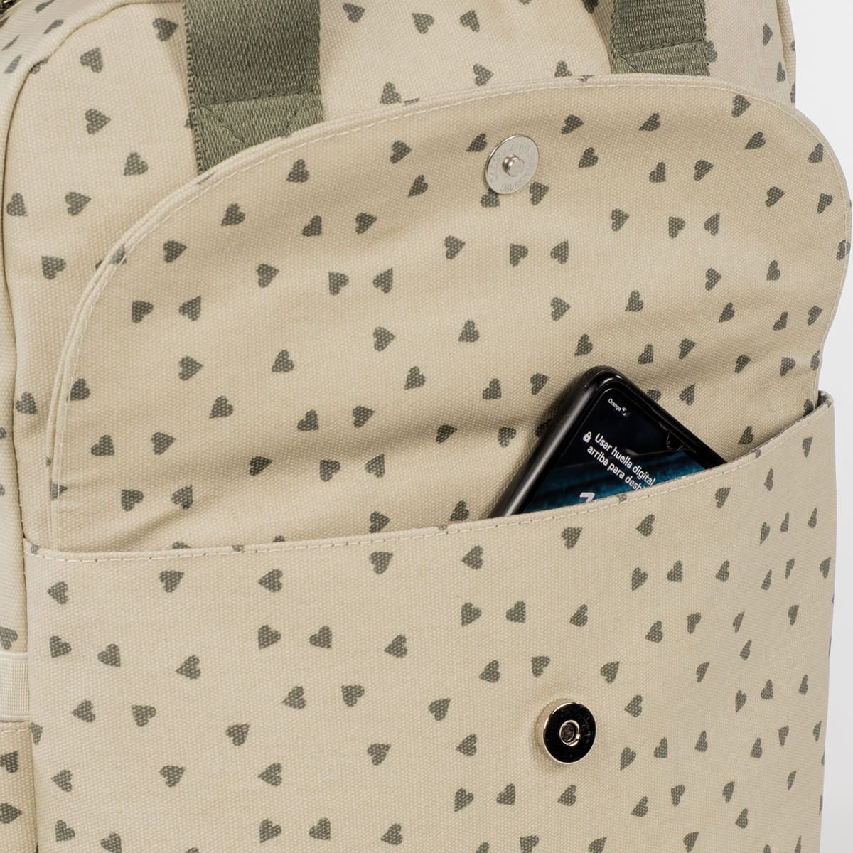 WALKING MUM Τσάντα Αλλαξιέρα Πλάτης Μαμάς Backpack Poppy Olive Hearts