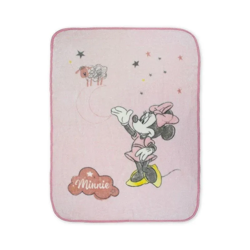 INTERBABY Βελουτέ Κουβέρτα Κούνιας Disney Minnie Counting Sheep (110×140cm)